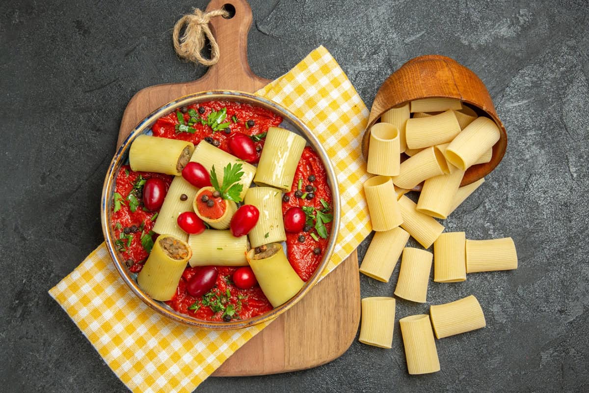 Burst Tomato Pappardelle with Zucchini