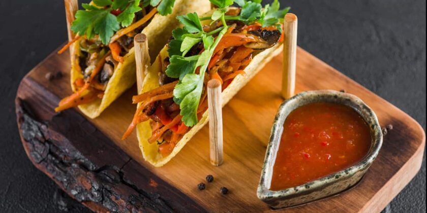 Spicy Shrimp Tacos with Garlic Cilantro Lime Slaw