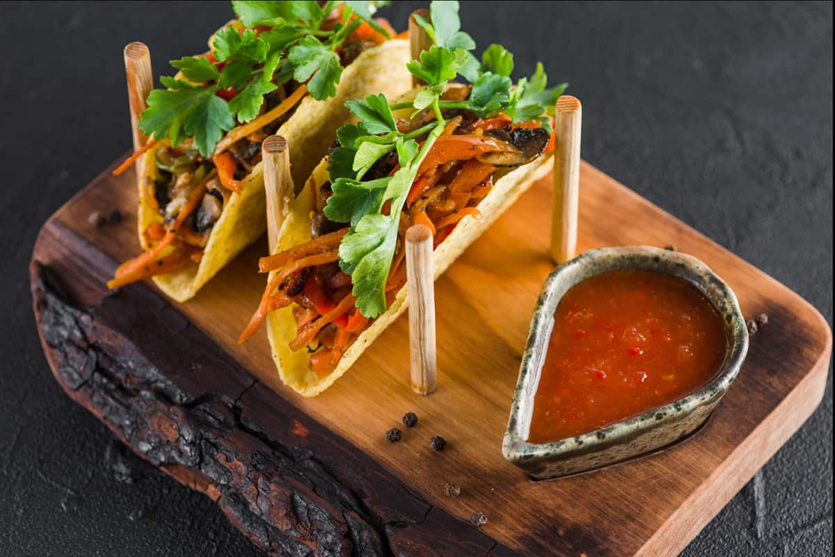 Spicy Shrimp Tacos with Garlic Cilantro Lime Slaw