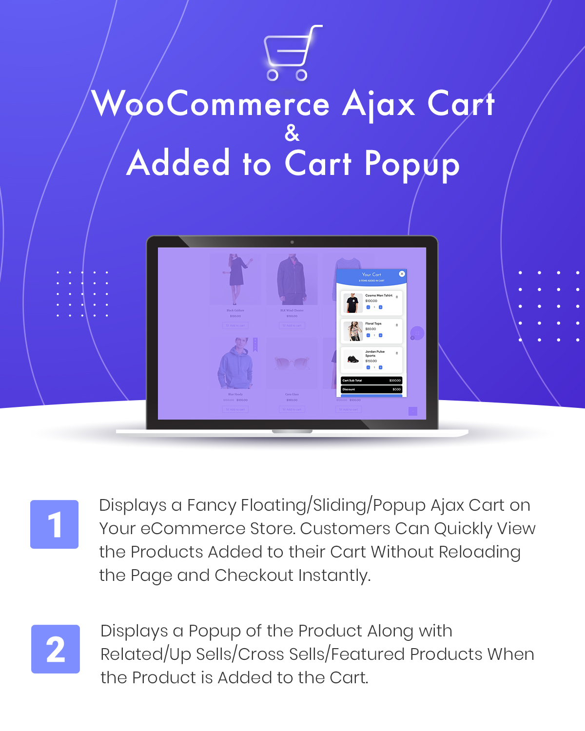 WooCommerce Ajax Cart & Added To Cart Popup - Floating/Sliding/Popup All in One Cart/Checkout Plugin - 1